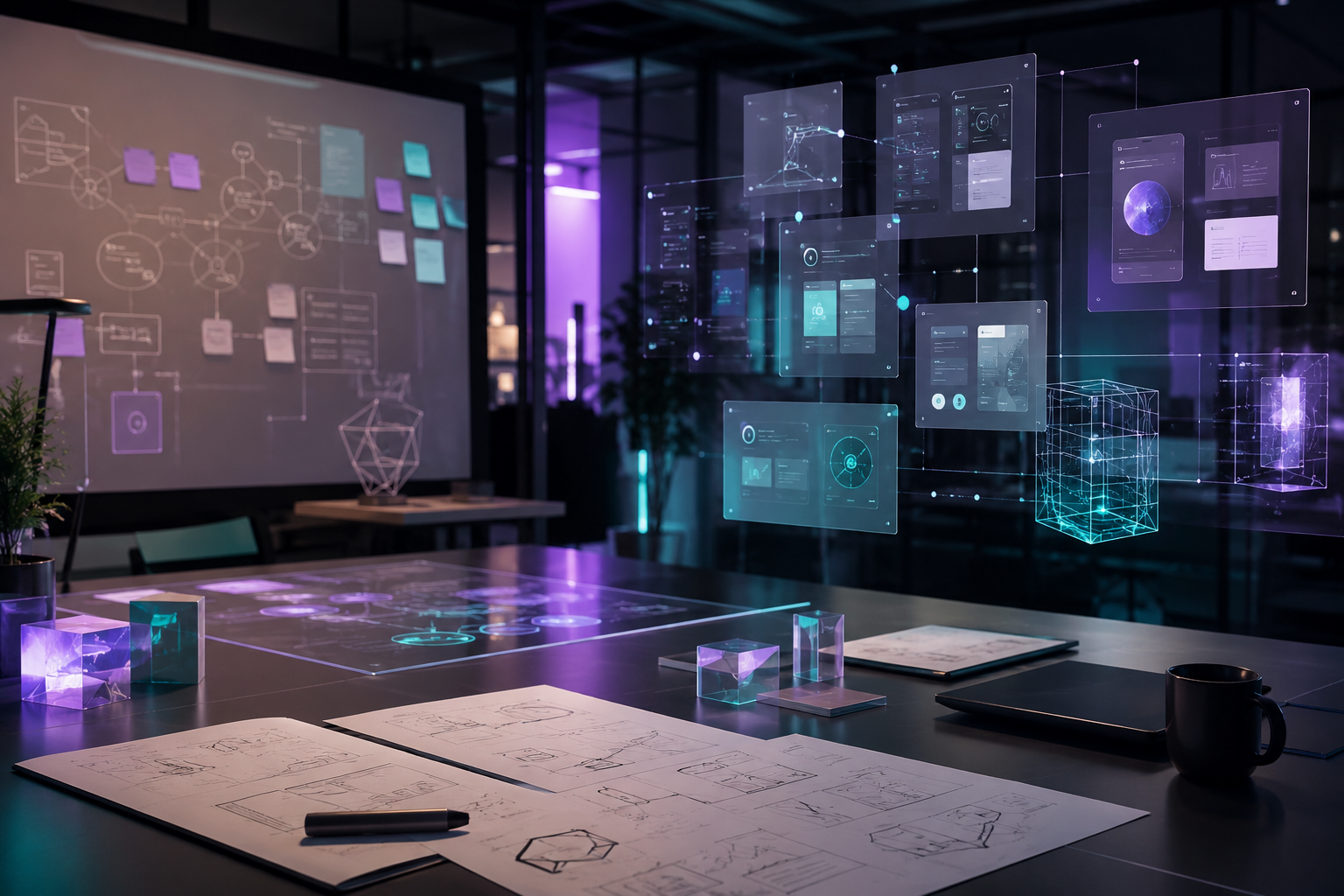 Laboratório de produto digital, cocriação e protótipos da Quoria Labs.