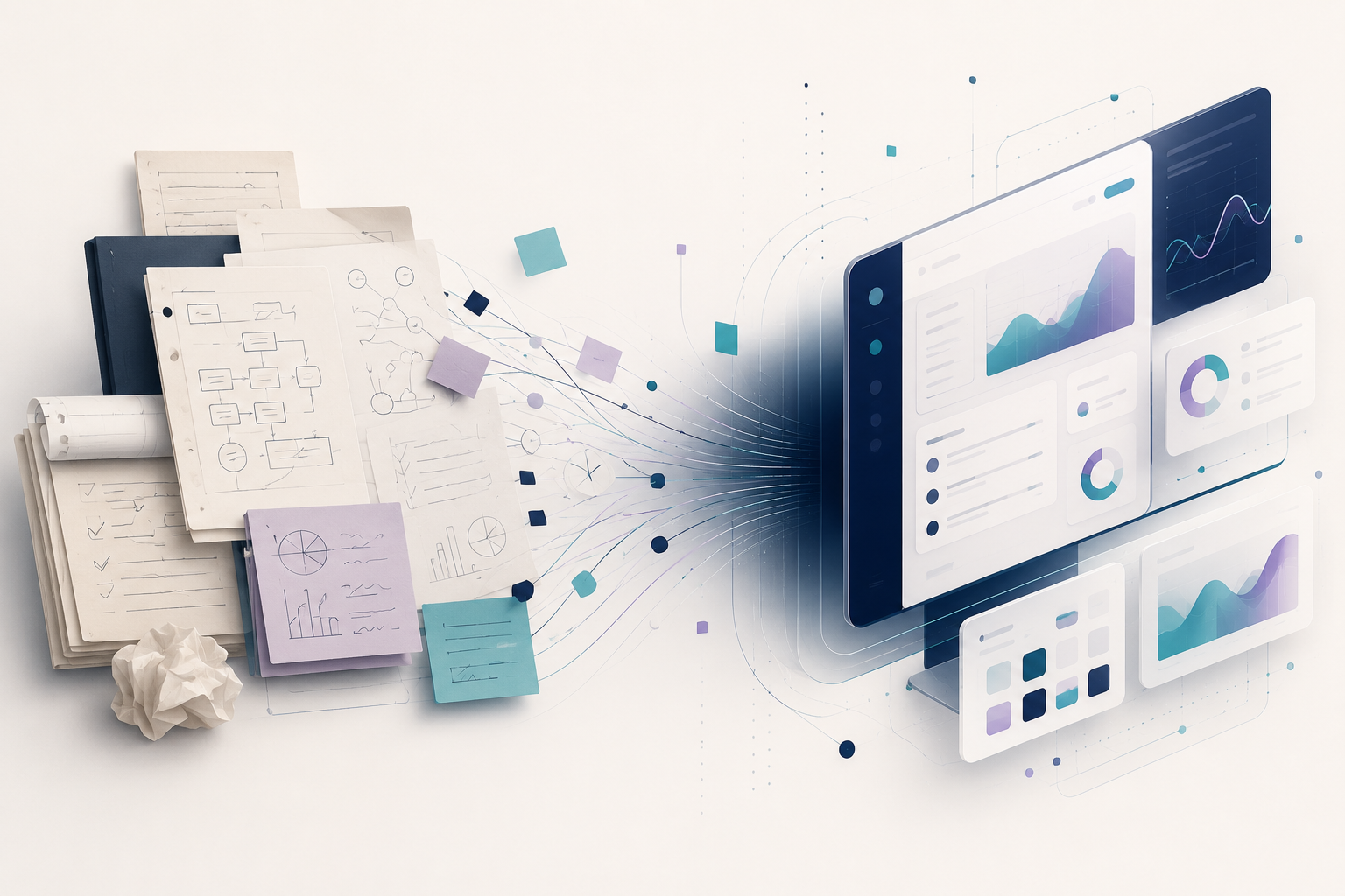 Métodos e processos especializados sendo transformados em produtos digitais.